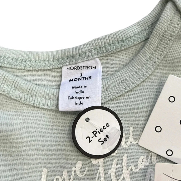 Nordstrom Green Floral Bloomers Set 3M 6M 9m 12m - Picture 2 of 3